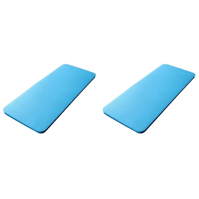 2 Pcs 15MM Thick Yoga Mat Comfort Foam Knee Elbow Pad Mats For Exercise  Yoga Pilates Indoor Pads Fitness Training,Blue