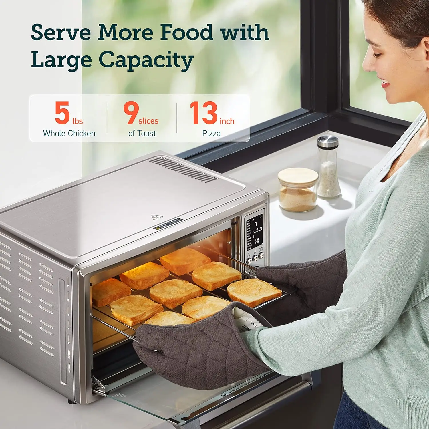 Smart 13-in-1 Air Fryer Toaster Oven Combo, Airfryer Rotisserie Sous Vide Convection Oven Countertop, Bake, Broil, Roast, Dehydr 3