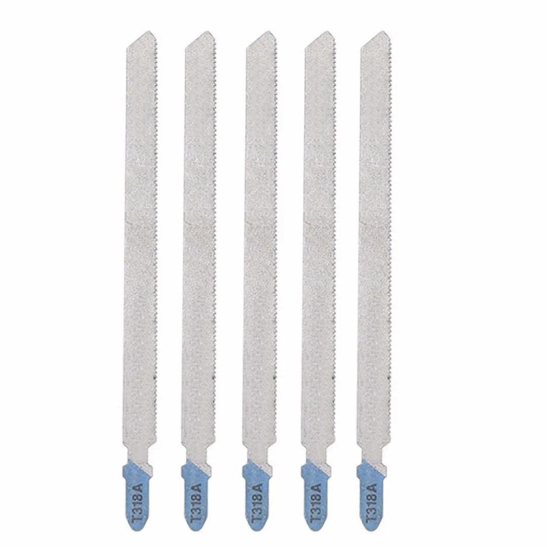 Lot De 5 Lames De Scie Sauteuse Extra-longues 132 Mm HCS - Pour Coupe Métal, Bois, PVC Et Panneaux De Fibres