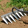 New Iron Gardening Hoe Weeding Rake with Glove Agricultural Tools Grasping Raking Loosening Soil Artifact Harrow Garden Tools 4