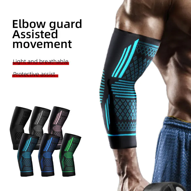 

1 Pair Elbow Support Gym Fitness Compression Elbow Brace Knitted Nylon Breathable Elbow Guard Golf Basketball Tennis Elbow Pad