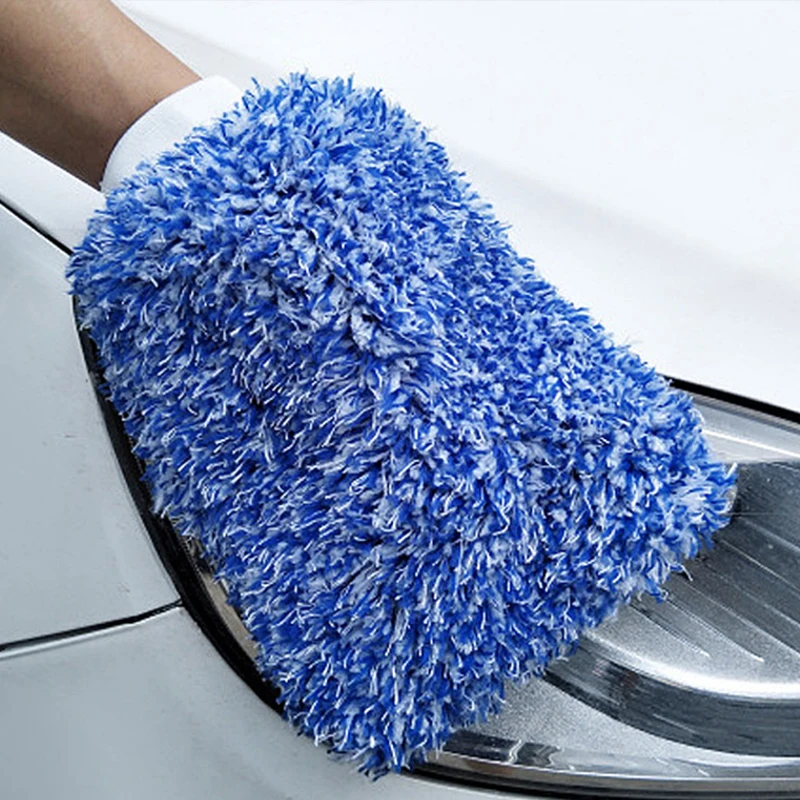 Microfiber Car Mitt Car Cleaning Gloves Microfiber Cleaning Gloves Microfiber Washing Gloves Microfiber Gloves Microfiber Car Washing Gloves Thicken Coral Fleece Absorbent Water Anti-slip Cleaning Gloves Auto Cleaning Tools Car Accessoires