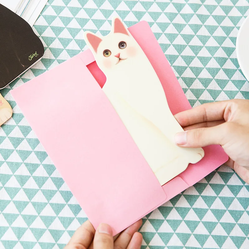 3D Cat Greeting Cards with Envelopes 1pcs for Christmas Wedding Invitations