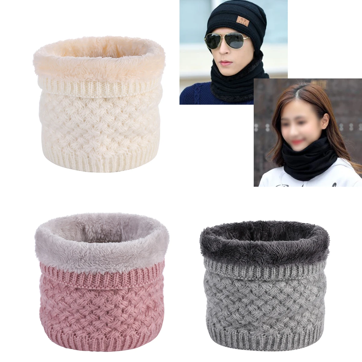 

2023 New Winter Warm Cycling Headgear Bib Polar Fleece Neck Tube Ear Warmer Skating Running Sport Scarf For Camping Hiking