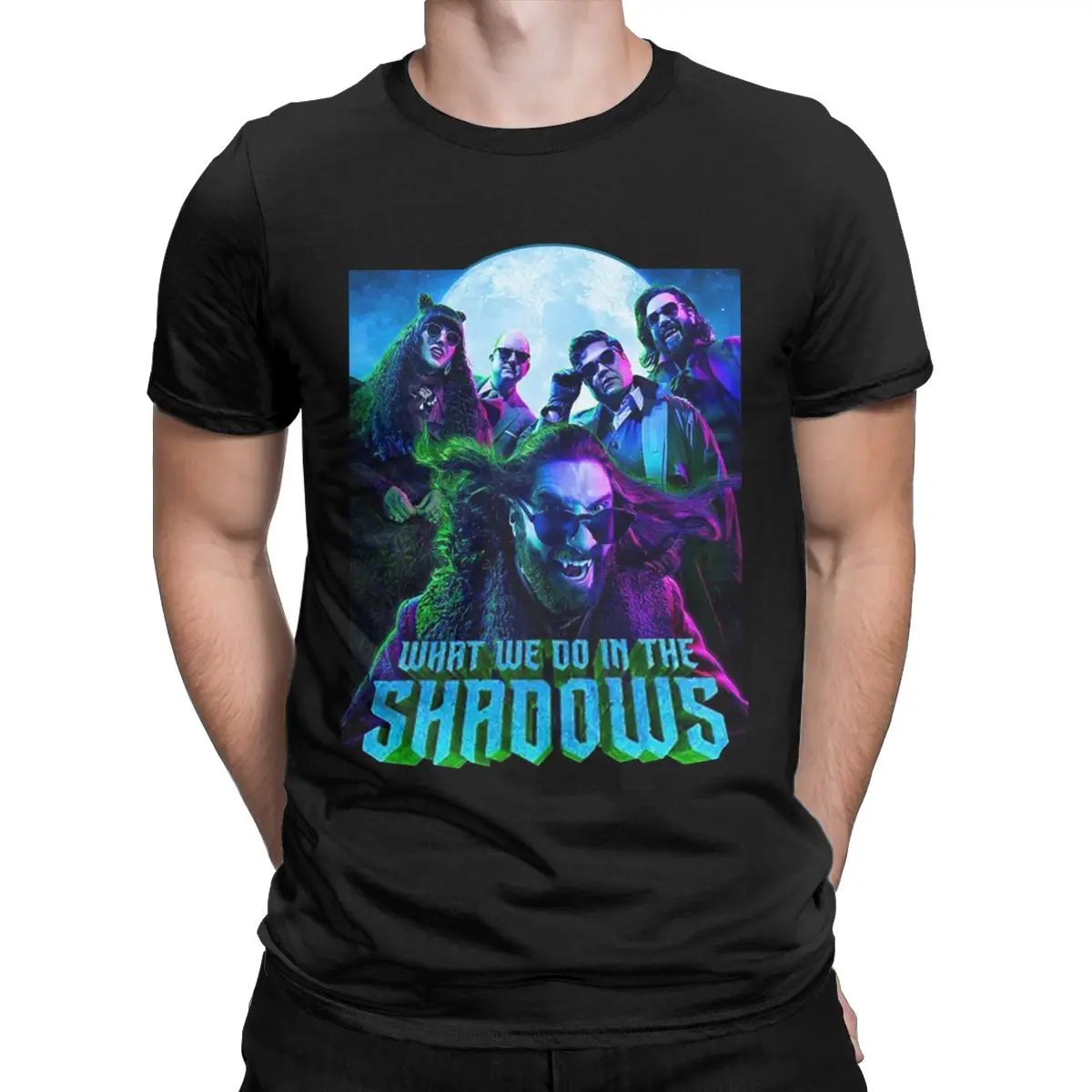 

WHAT WE DO IN THE SHADOWS t shirt for men O Neck Cotton T Shirts Short Sleeve Tee Shirt Plus Size Clothing