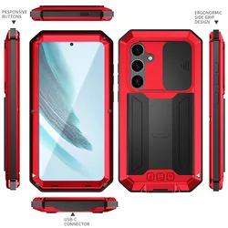 Heavy Duty Shockproof & Waterproof Phone Case with Stand - Ultimate Protection - Galaxy S23 (Red)