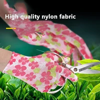 2PCS Breathable Women Garden Gloves Printed Pink Nylon Work Non-Slip Household Labor Protection Gloves For Mechanic Construction 2