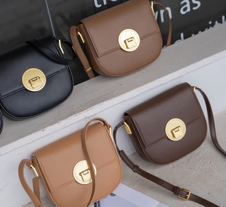 Genuine Leather Brand Designer Small Women Saddle Bags Luxury 
