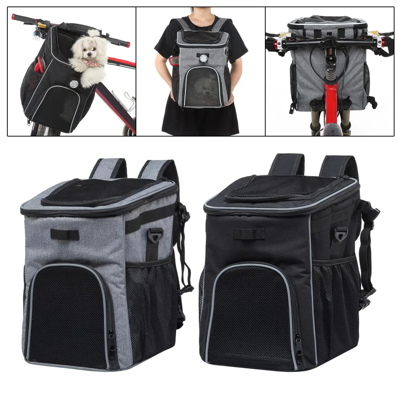 Title 2, Dog Bike Basket Pet Carrying Bag Ventilated Dog...