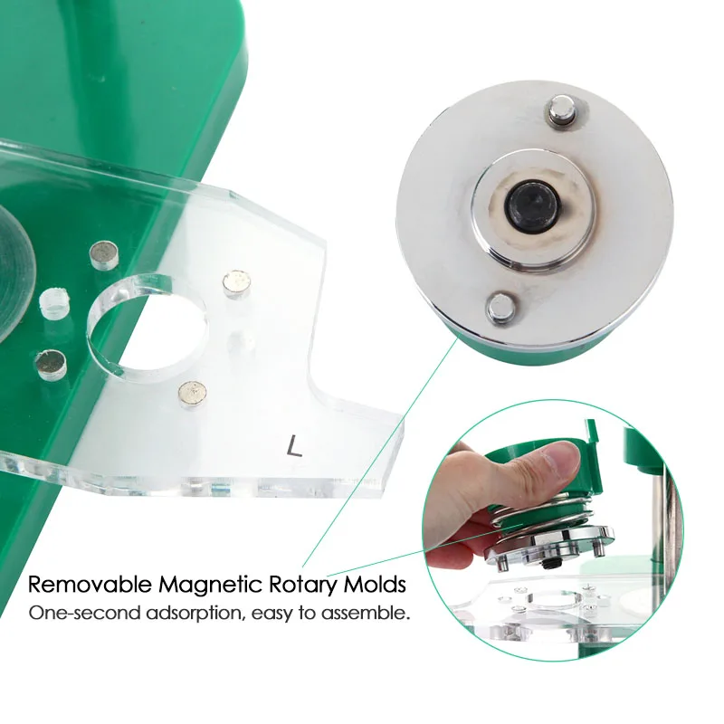 25/32/44/58mm Removable Magnetic Mold Badge Button Maker Machine Pin Button Punch Press Machine with 100Sets Making Parts