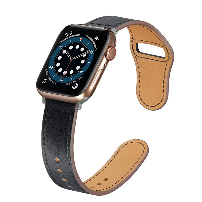 

Кожаный ремешок для Apple Watch Band 49 мм 45 мм 44 мм 42 мм 41 мм 40 мм 38 мм, браслет для IWatch Series 7 5 6 SE 8 Ultra