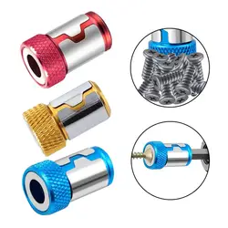 Enhanced Magnetic Screwdriver Head with Removable Magnetizer Ring (Red)