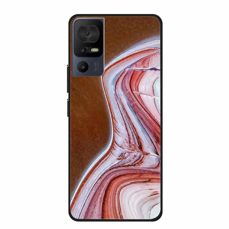 Luxury Silicone Protective Soft Phone Case with Marble Art Design in Vibrant Colors