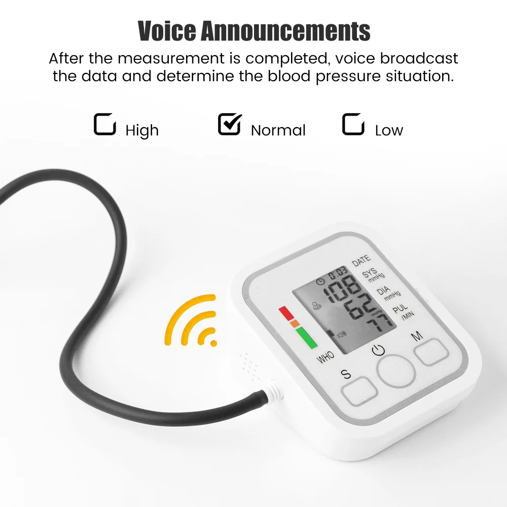 Digital Wrist Blood Pressure Monitor Medical Automatic Sphygmomanometer Voice Heart Rate Pulse Tonometer BP Measure Health Care,blood pressure monitor,blood pressure meter