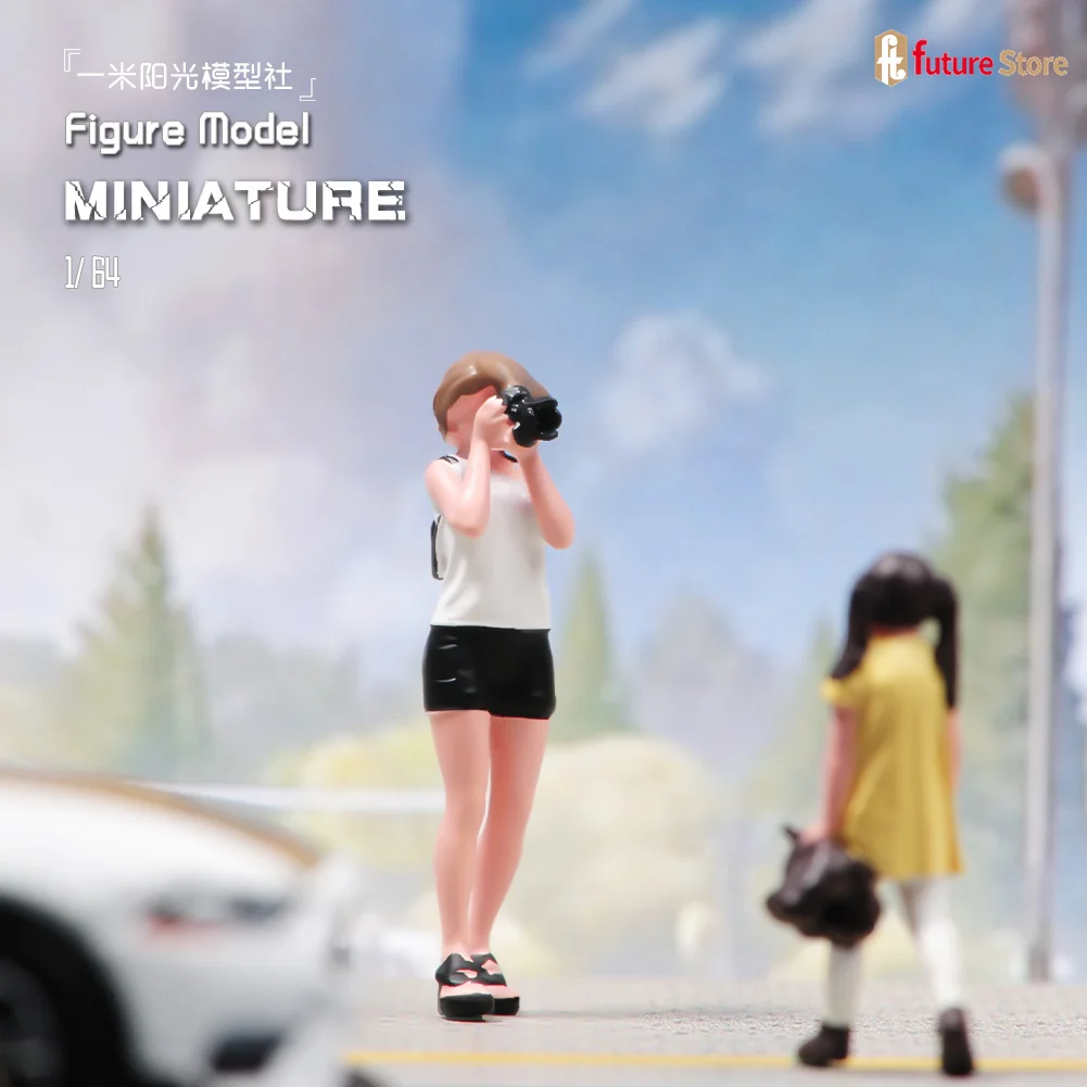Miniature 1/64 Beauty Female Leisure Male Policeman Painted Figure Street Scene Figurine Sand Table Photography Prop Craft Model - 2