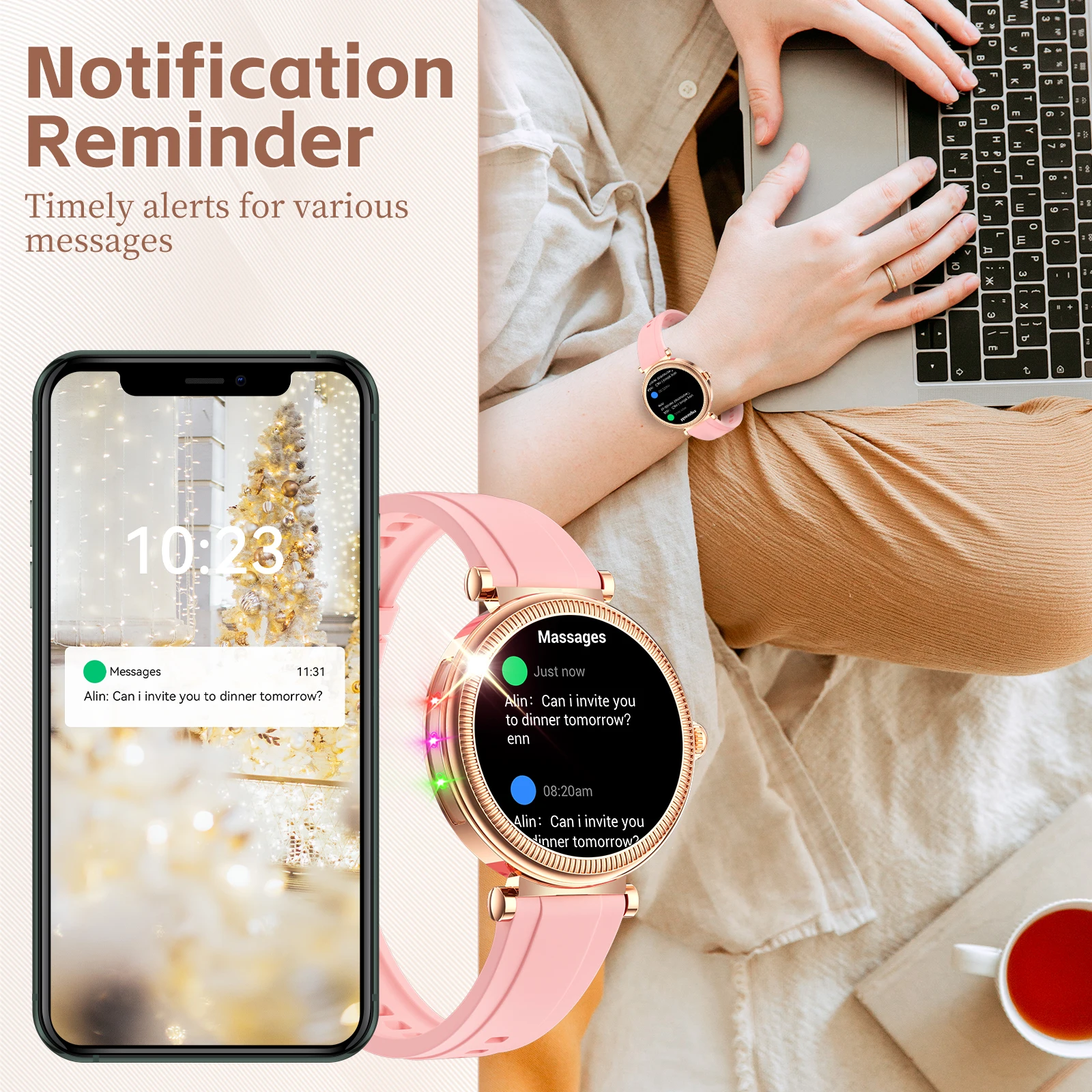 Smartwatch Für Damen Mit Telefonfunktion Und Fitness-tracker_voghion.com