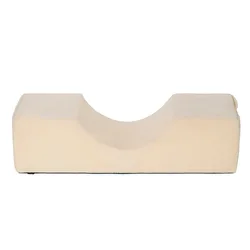 Eyelash Extension Memory Foam Neck Support Pillow with Pocket (Cream-Flannel)