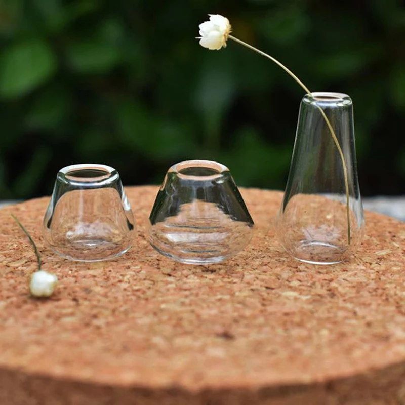 

2Pcs 15*28mm 1:12 Dollhouse Miniatures Glass Vase Model Doll House Accessories Decor Toy