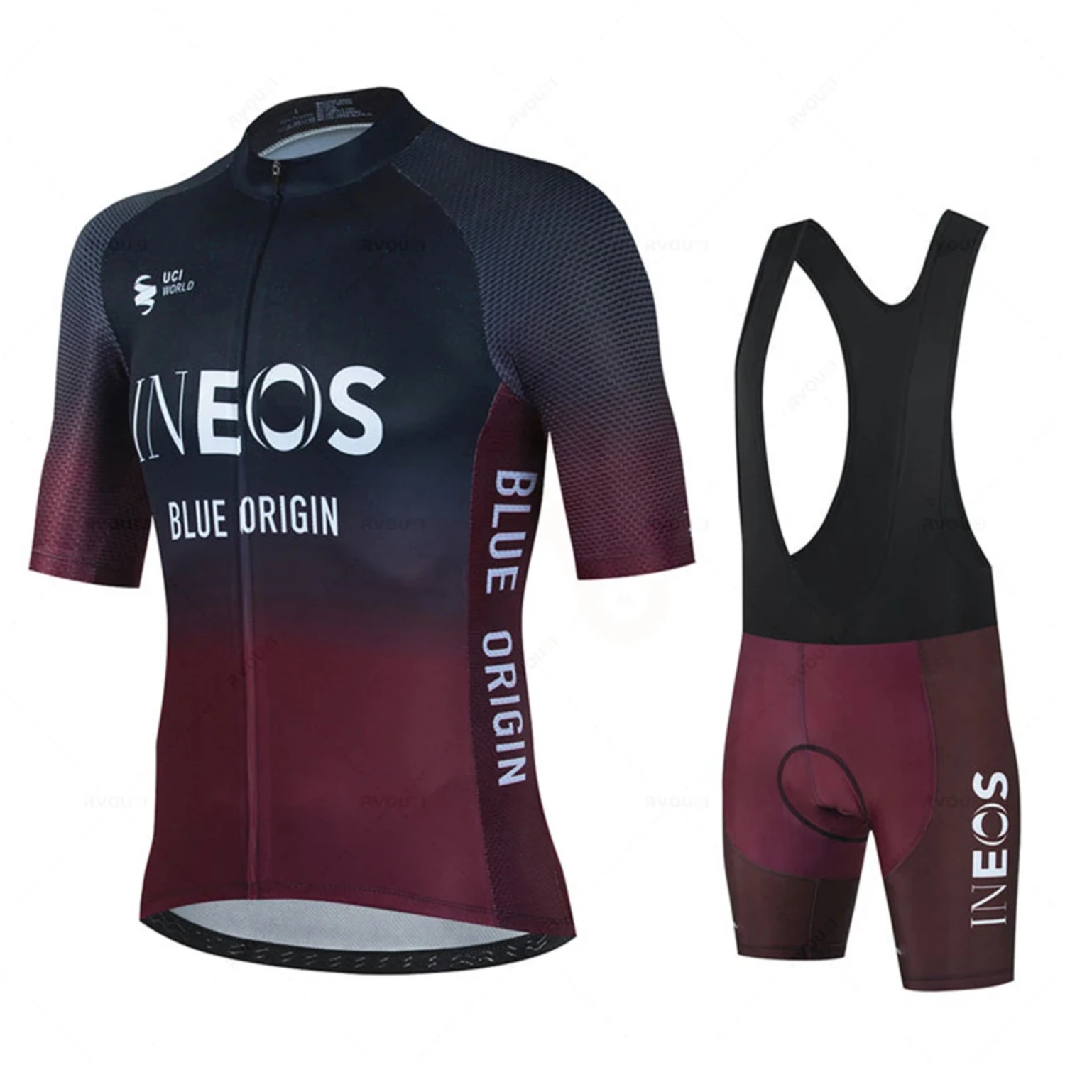 Ineos 2024 Men Short Sleeve Cycling Jersey Set Summer Bicicleta Clothing MTB Maillot Ropa Ciclismo  Blue Bicycle Suit Ykywbike 4