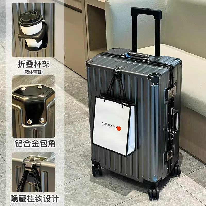 thumbnail image 1 of Maleta de viaje de gran tamaño, cubierta de carrito de equipaje para mujeres y hombres, maleta de equipaje de mano con portavasos, funda de embarque, bolsa de viaje, 1 of 3