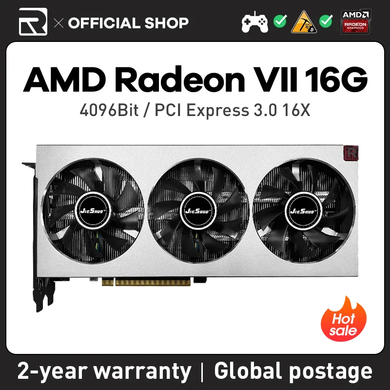 JIESHUO AMD radeon VII 16G профессиональная турбина rvn aleo, графическая карта cmp gpu для eth и т. д., графические карты btc, графический процессор для майнинга