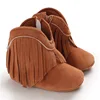 Fashionable Tassel Baby Boots for Boys and Girls Fashionable and Popular Western Denim Midsole Boots 0-18 Months Walking Shoes 2