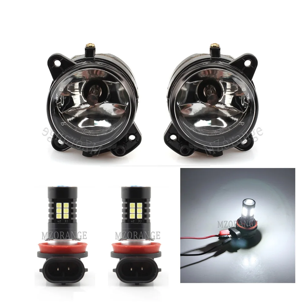 EUYUND Mistlampen Kit voor V-W T5 Transporter Bus 2003-2009, mistlamp grille Kabelboom, Met 12V 55W 9006 Lamp, paar