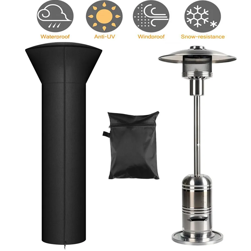 210D Oxford Cloth Patio Heater Cover Umbrella Fan-shaped Covers Waterproof with Zipper Garden Courtyard Furniture Protector