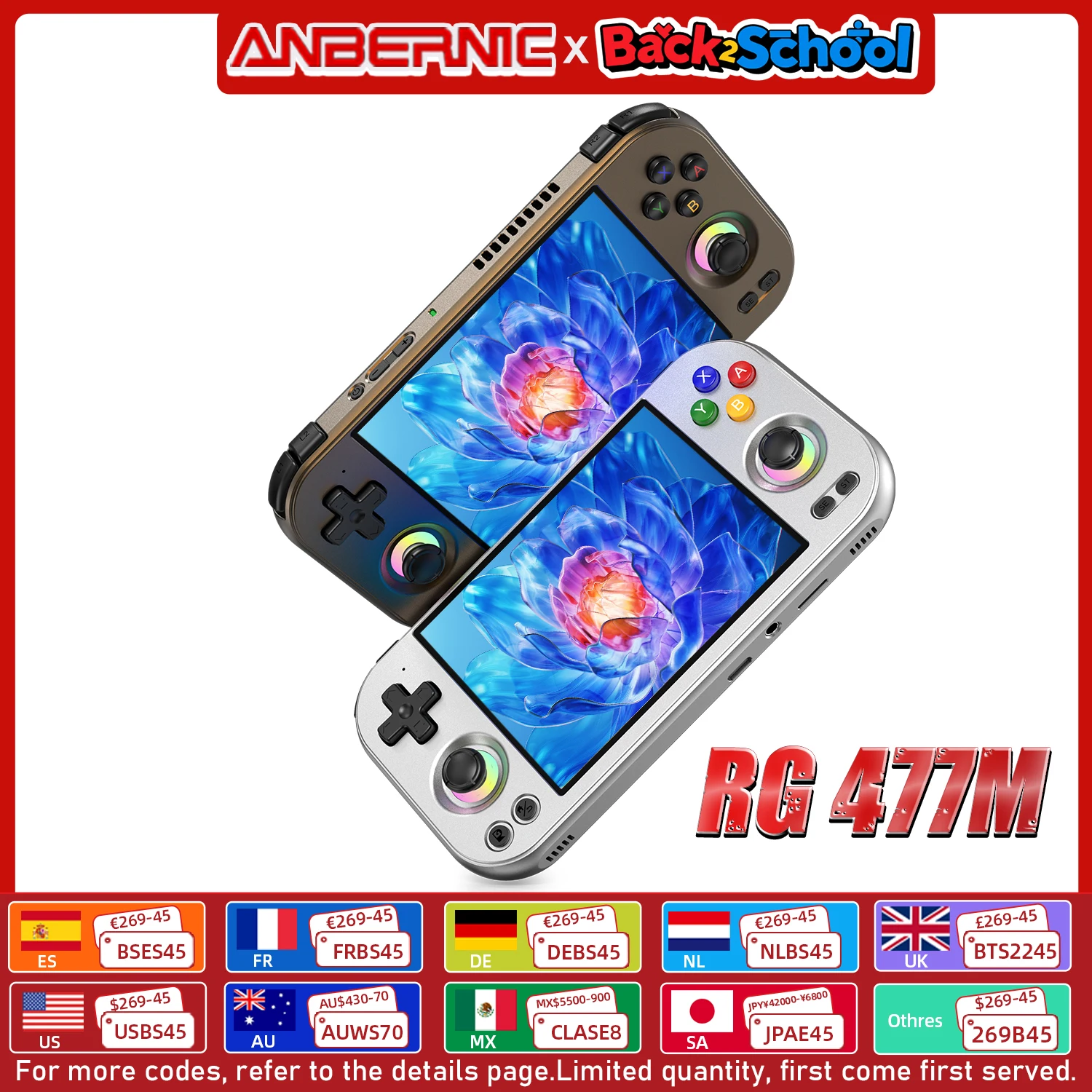 ANBERNIC RG477M Retro Handheld Game Console 4.7-inch LTPS 64