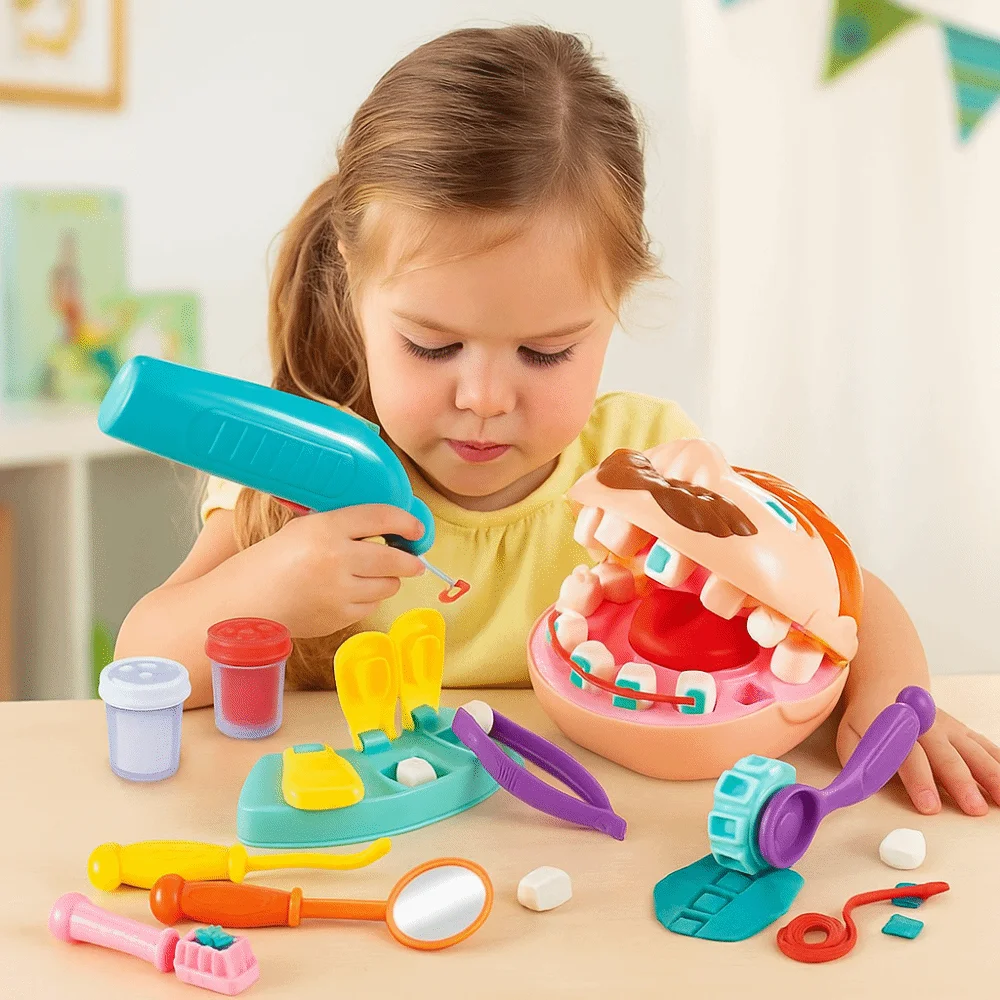 Mud Children Doctor Toys Set Role Play Montessori Doctor Pretend Play Kit Early Learning Cognitive Puzzle Doctor Toys Girls Boys