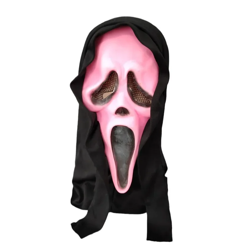 Halloween Screaming Ghost Face Mask Cos Horror Spooky Scary Headgear Haunted House Npc Play Props Halloween Party Decoration party photo props halloween decoration props