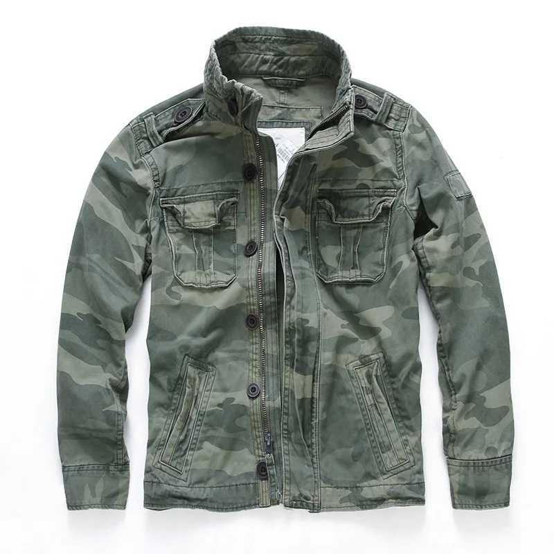 

Camouflage Military Denim Jacket Men Spring Casual Cotton Comfortable Multi-pocket Outwear Coat Male Army Combat Tactical Jacket