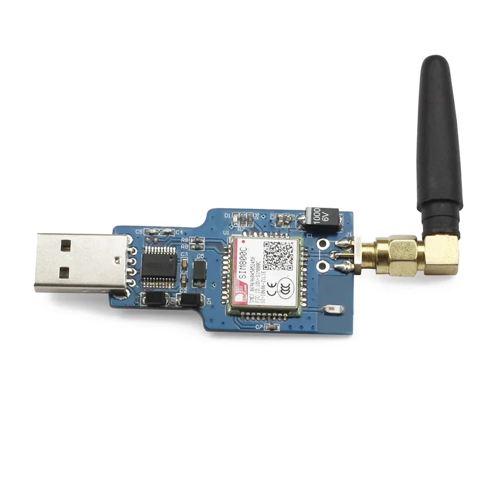 

USB-модуль GSM GPRS SIM800 SIM800C, чип CH340T для беспроводных Bluetooth-совместимых SMS-сообщений с антенной