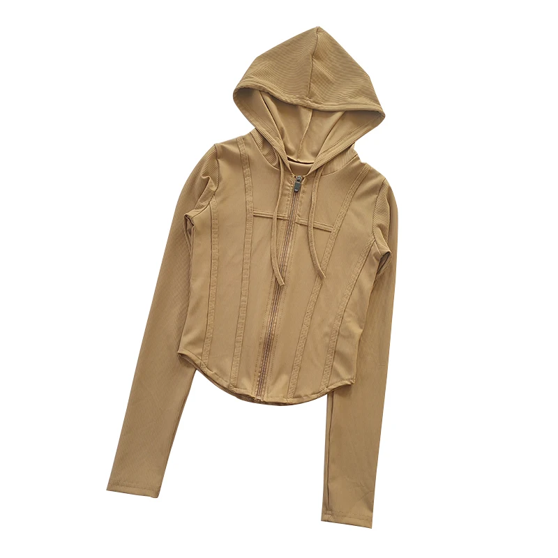 Women's Hooded Cardigan: Slim Fit Fast-Drying Fitness Coat
