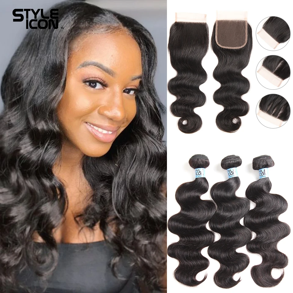 styleicon-body-wave-with-closure-remy-brazilian-hair-body-wave-3-4-bundles-with-closure-30inches-human-hair-bundles-with-closure