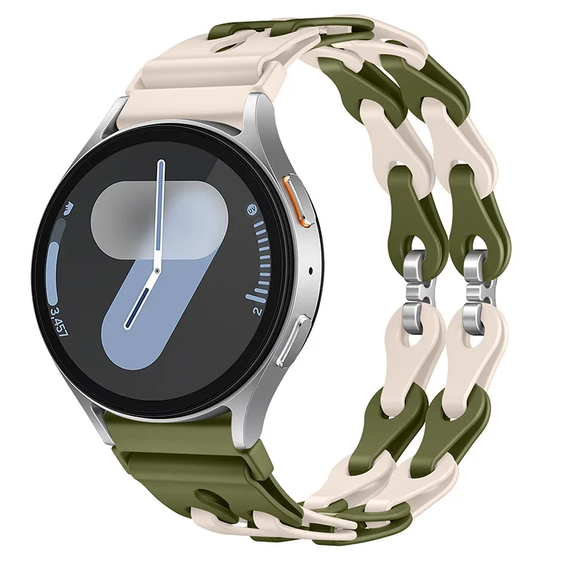 Silicone Chain Strap - 20mm/22mm Versatile Smartwatch Bracelet