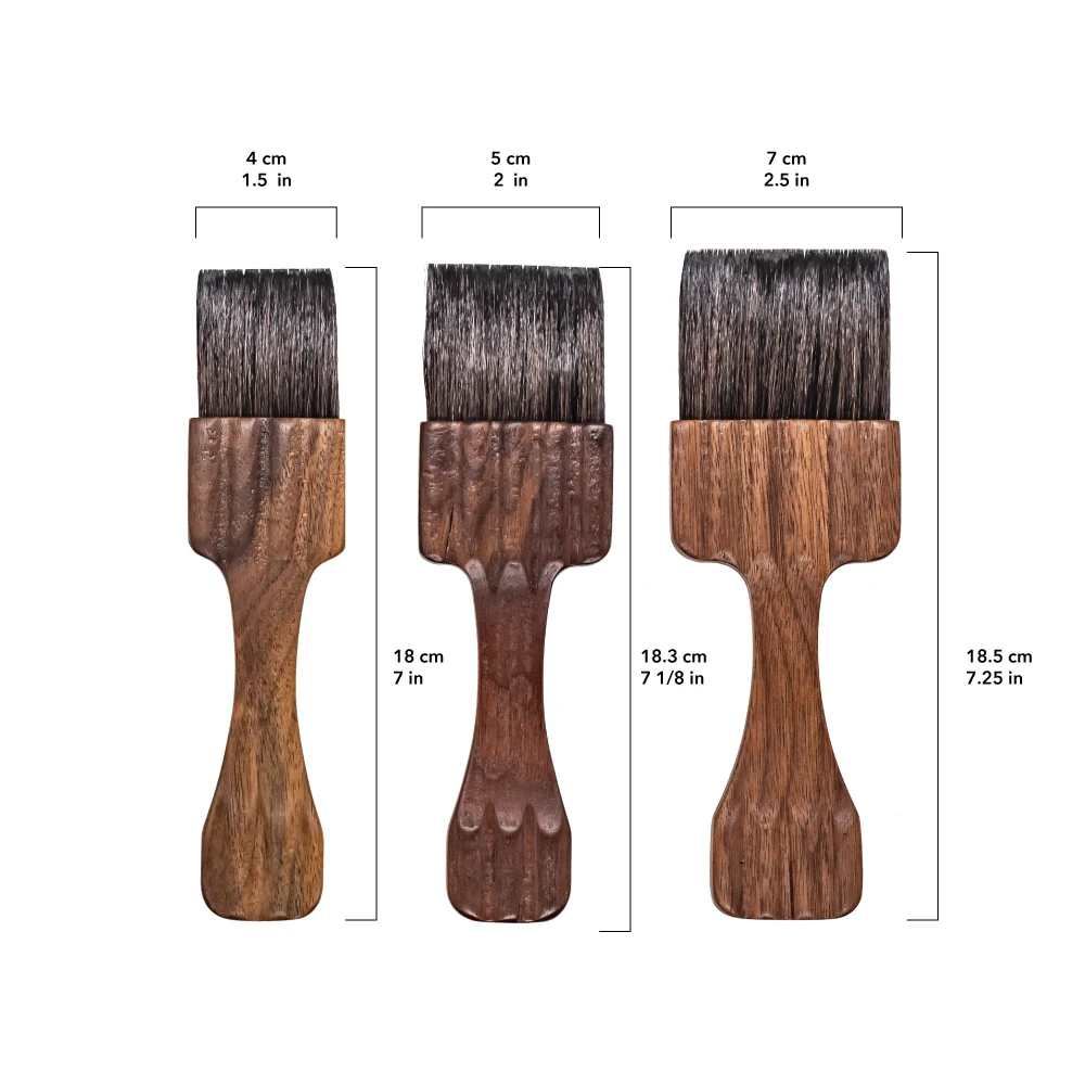 Artsecret Walnut Wooden Painting Brush for Acrylic Watercolor Oil Drawing Ox Ear Goat Hair Mix Artist Paint Brush 1.57-2.36Inch 6