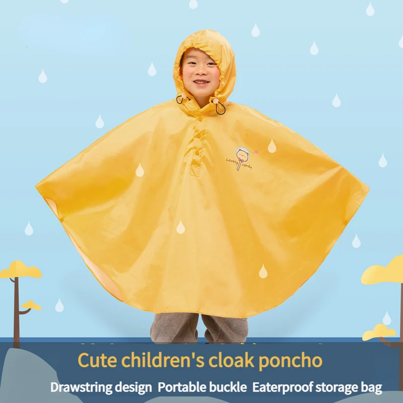 

Rain Coat Kids Children's Poncho Body Waterproof Safety Cute Portable Long Cloak Raincoat Kindergarten Boys and Girls Poncho