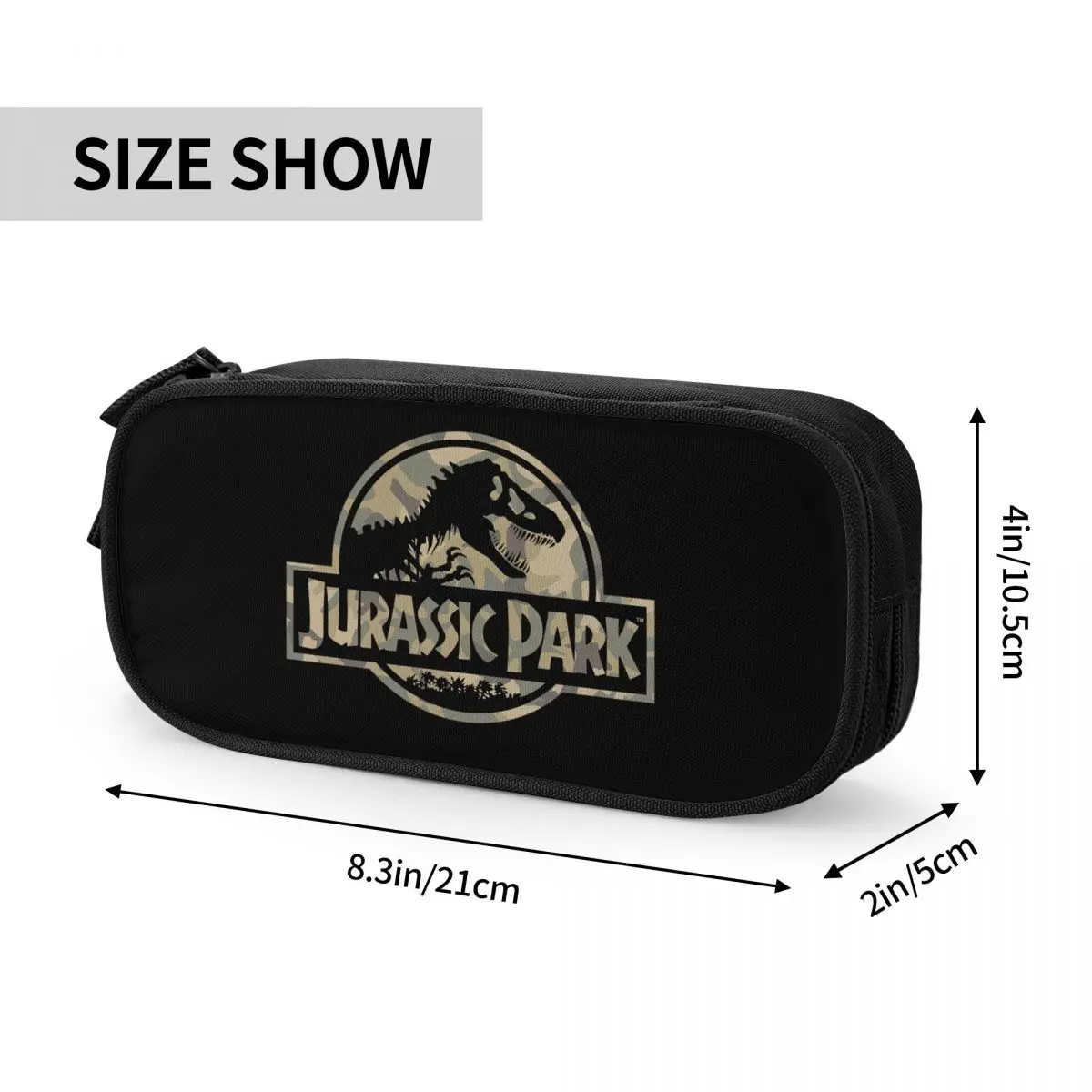 Fashion Jurassic Park Pencil Case Pencilcases Pen for Student Big Capacity Bag Office Zipper Accessories