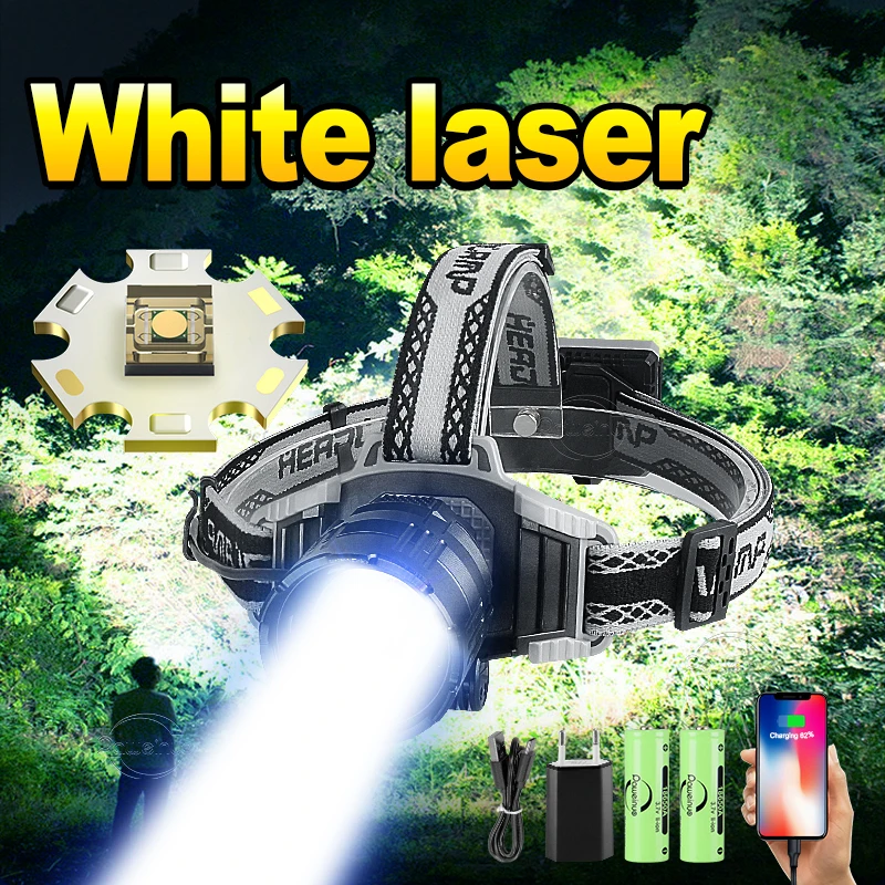 

LED Head Lamp Powerful Headlamp USB Recharge Head Lantern 6000MAH Head Flashlight Zoom 3000M Torch Fishing Lamp