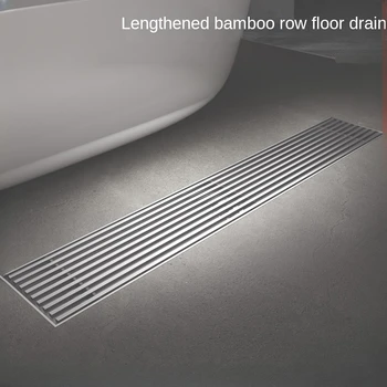 Invisible Floor Drain 304 Stainless Steel Rectangle Anti-odor Bath Shower Tray Long，Bathroom Floor Drain Anti Odor Shower Drain