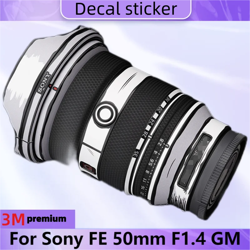 Decalcomania Stilizzata Per Sony Fe 50Mm F1.4 Gm Adesivo Per Obiettivo Della Fotocamera Involucro In Vinile Pellicola Antigraffio Sel50F14Gm 50 1.4 F/