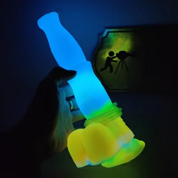 YOCY 10 Modes Vibraotor Ejaculating Horse Dildo Luminous Silicone Butt Plug Squirting Animal Fake Penis With Sucker Sex Toy 6