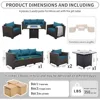 Patio Rattan Furniture Set  Outdoor PE Wicker Conversation Couch, Brown Sectional Sofa Couch with 50,000BTU Adjustable 3
