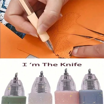 1 pz avvolgimento taglio multiuso penna coltello pressa retrattile mano conto penna coltello arte creativa utensile da taglio carta per studente