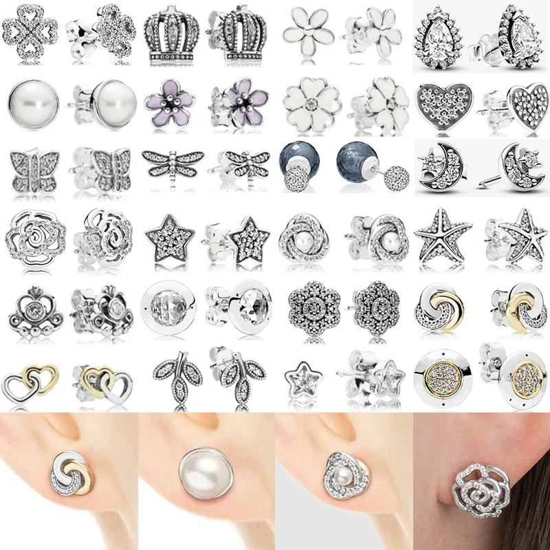 

silver 925 Small earrings for women hoops new in button original certified trending Jewelry luxury quality famous brands Stud