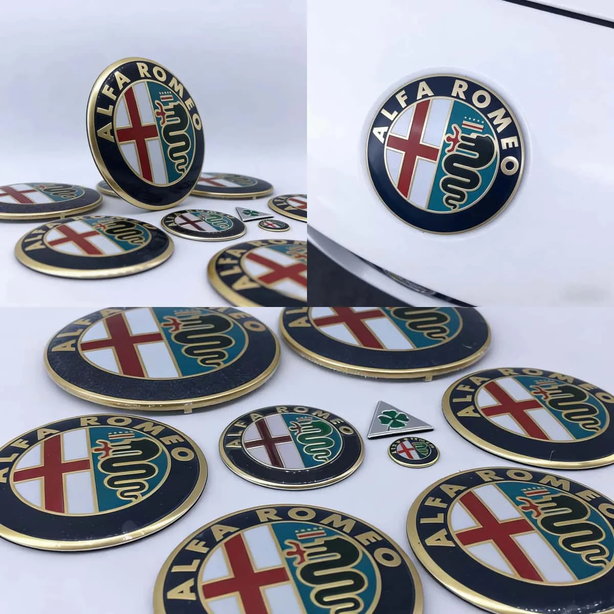 Alfa Romeo Car Emblem Wheel Cover and Badge Styling Set - 9 Pieces