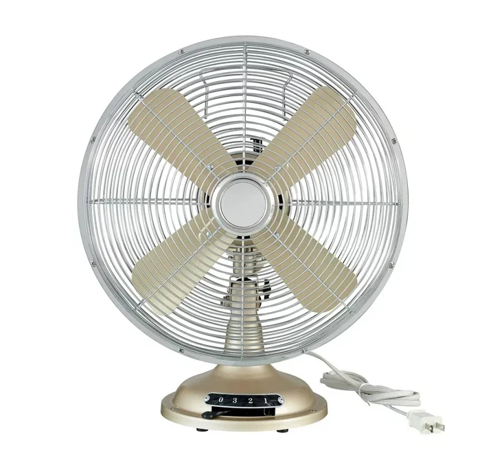 

Better Homes & Gardens 12 inch Retro 3-Speed Metal Tilted-Head Oscillation Table Fan Brushed Nickel