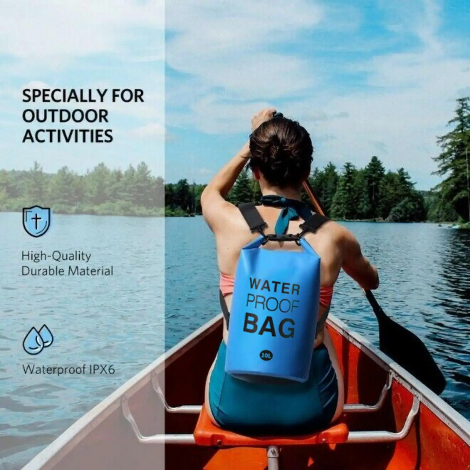 10L 4 Colors Floating Waterproof Dry Bag, Roll Top Sack Keeps Gear Dry for Backpacking, Kayaking, Rafting, Boating, Swimming 3