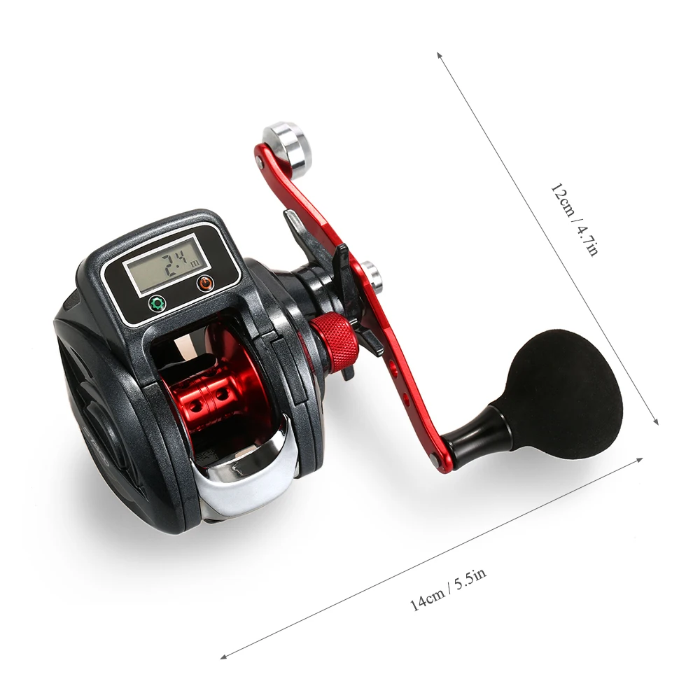 Digital Display Baitcasting Wheel 16+1 Ball Bearing Left/Right Hand Fishing  Reels Electronic Line Counter 6.3:1 Sea Casting Reel